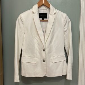 NWT Off white Banana Republic factory Women's White Blazer 2 buttons size 00P